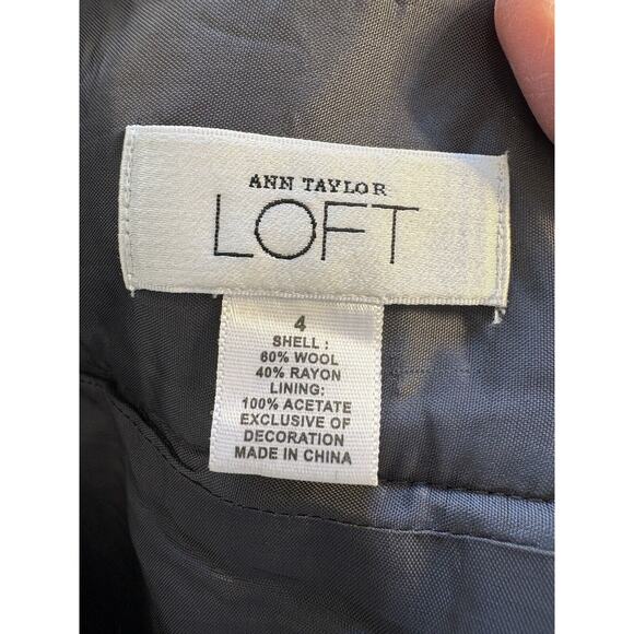 Ann Taylor Loft Wool Blend Grey‎ Pleated Beaded Embroidered Midi Skirt Size 4 - Picture 10 of 13